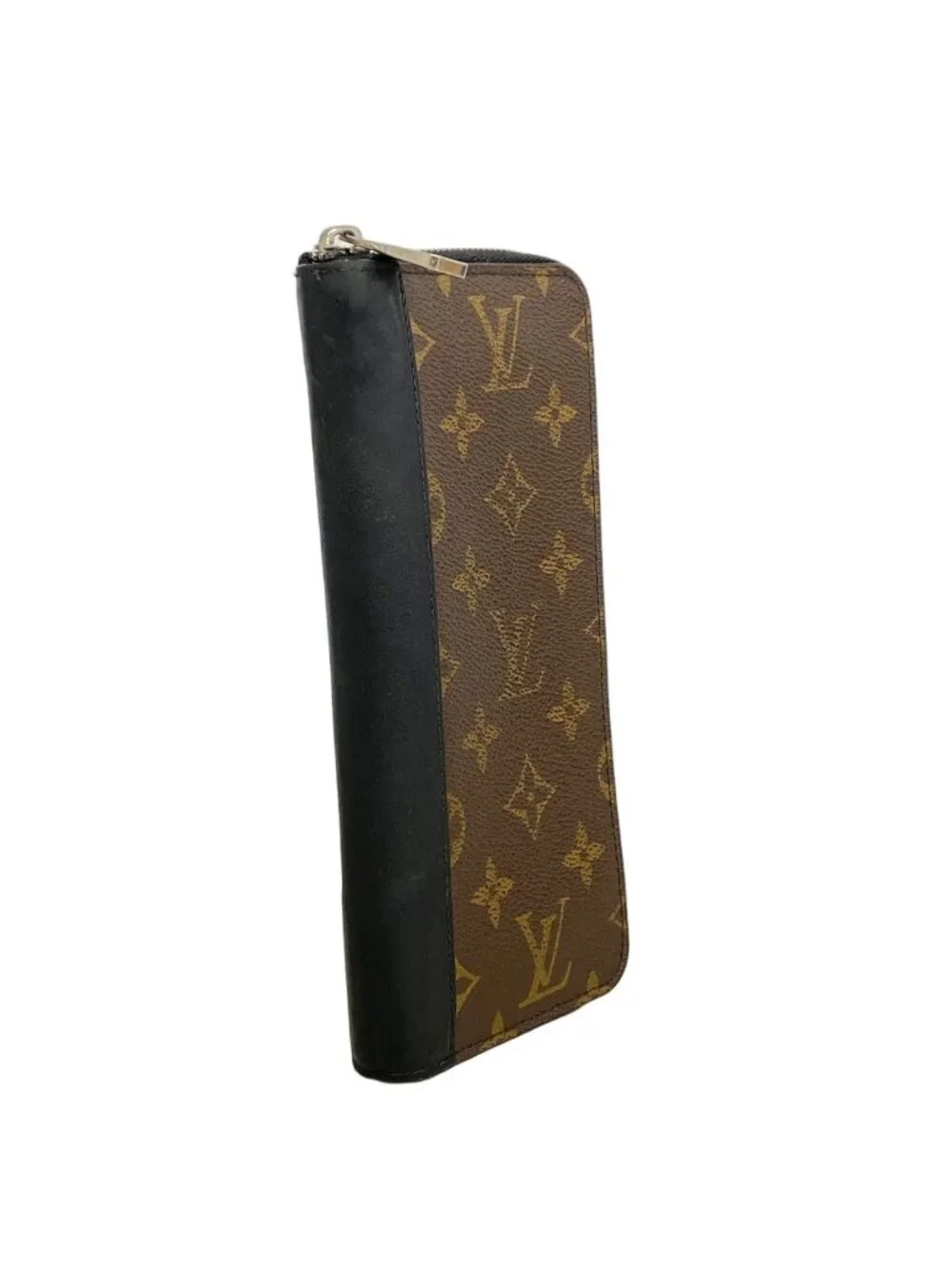 Louis Vuitton Wallet Monogram Macassar Zippy Vertical Brown Black
